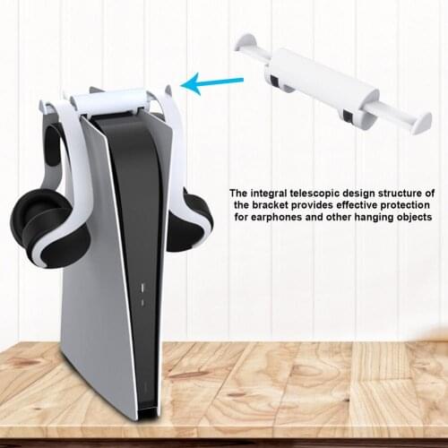 Headphone Holder Gaming Headset Organizer Stand For PS5 Console Retractable Dual Headset Hook Bracket Space Saving Table Holders