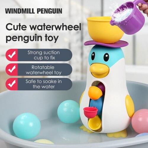 Kids Shower Bath Toys Cute Yellow Duck Waterwheel Toys Baby Faucet Bathing Water Spray Tool Dabbling Toy Gifts Dropshipping