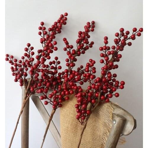 Simulation Holly Red Berry Fake Plants Fruit Decoration Home Accessories Christmas Supplies Artificial Foam Plant Berry