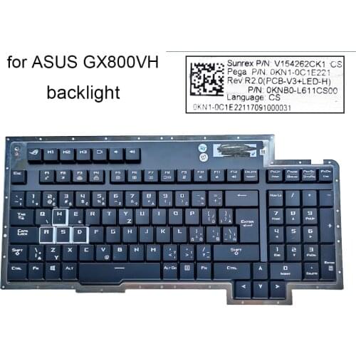 Czech Slovakia backlit keyboard for ASUS ROG GX800VH GX800 GX800VHK CS Bilingual gaming laptop keyboards light 0KNB0 L611CS00