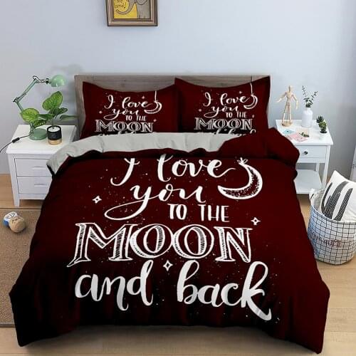 Moon Pattern Bedding Set Comfortable Duvet Cover Sets Queen King Bed Linens Quilt Cover Bedclothes Bedroom