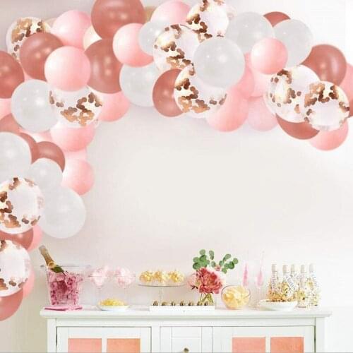 Rose Gold Sequins Balloon Chain Set Birthday Party Holiday Banquet Baby One Year Old Background Wall Atmosphere Decoration Props