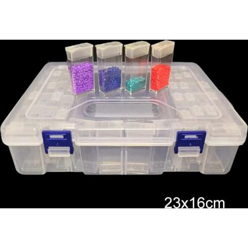 64 Grid With Tool Bead Storage Box Transparent Diamond Painting Tool DIY Manual Bead Embroidery Stone Container Box