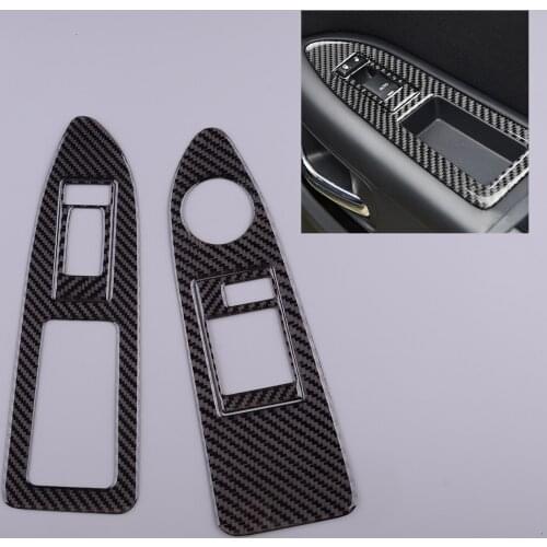 Car Window Lift Switch Panel Cover Trim Carbon Fiber Fit for Dodge Challenger 2008 2009 2010 2011 2012 2013 2014 left hand drive
