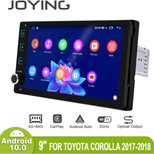 JOYING 9"Android 10 Car Radio Stereo Auto Head Unit Autoradio GPS Multimedia DVD Player For Toyota Corolla 2017 2018 Carplay 4G