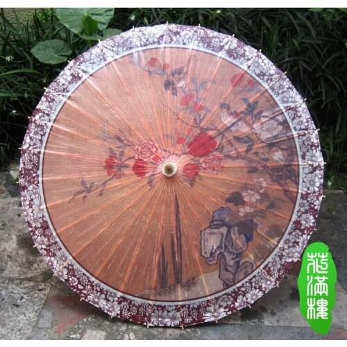 Dia 50CM Small Spring Scenery Birds in Red Flowers OilPaper Umbrella Chinese Handmade Craft Dance Props Gift Umbrella for Child