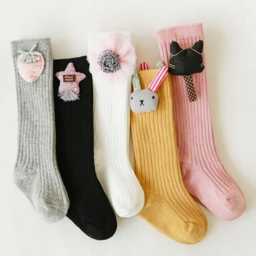2018 Brand New Cute Toddler Baby Girls Cotton Stockings Animal Flower Knee High Leg Warmer Stockings Casual Stockings 0-3Y