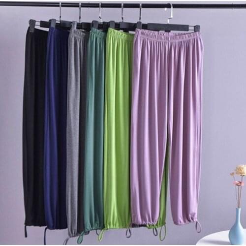 Fdfklak modal cotton sleepwear home wear pant lounge wear long womens harem pants spring autumn beam feet trousers pajama pants