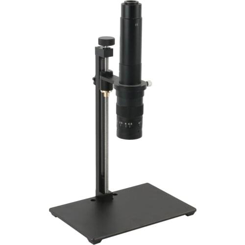 Mini Aluminum Alloy Microscope Stand Holder Bracket + 300X 180X 120X 200X C Mount Lens For Video Microscope Camera