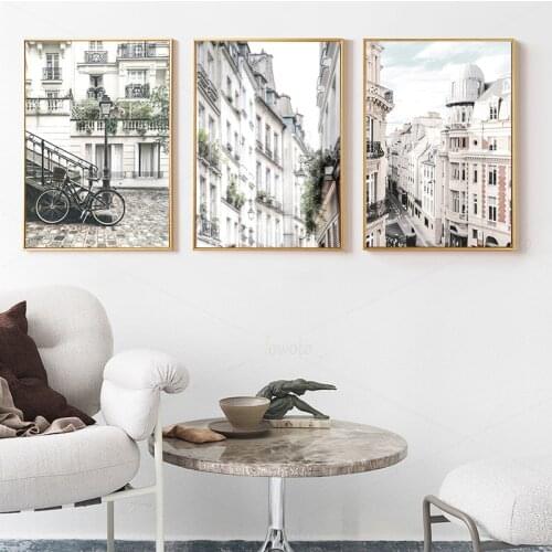 North Europe Town Building Landscape Paintings on The Wall Art Nordic Home Decoration Modern Canvas Painting Posters and Prints