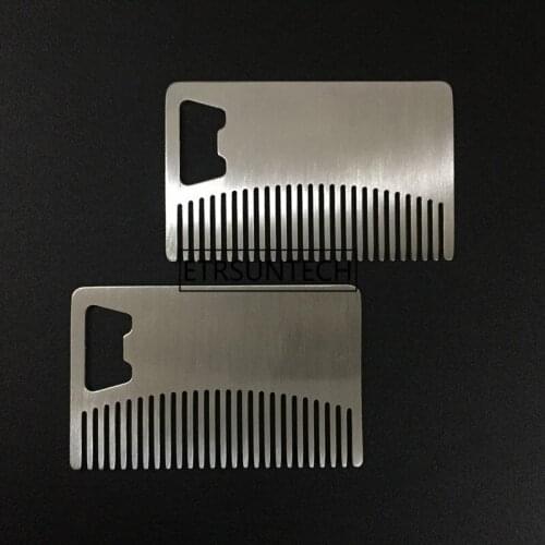 Professional Mens Mustache Comb Anti Static Stainless Steel Beard Comb Can Be Portable Bottle Opener F1664