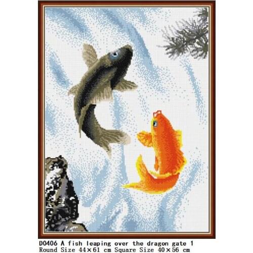 A fish leaping over the dragon gate diy 5d diamond painting animal round diamond mosaic home decoration embroidery