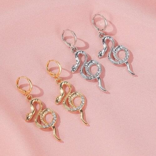 European and American Earrings Cold Retro Style Personality Snake-shaped Pendant Long Earrings Temperament Snake Earrings