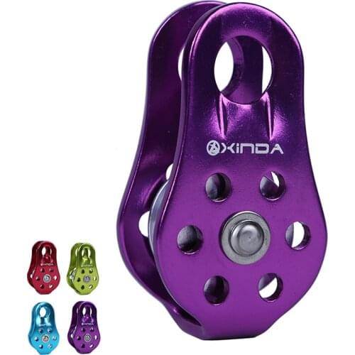 Outdoor Climbing Rope Pulley Single Fixed Pulley Mountaineering Rope Climbing Rappelling Survival Equipment Tools