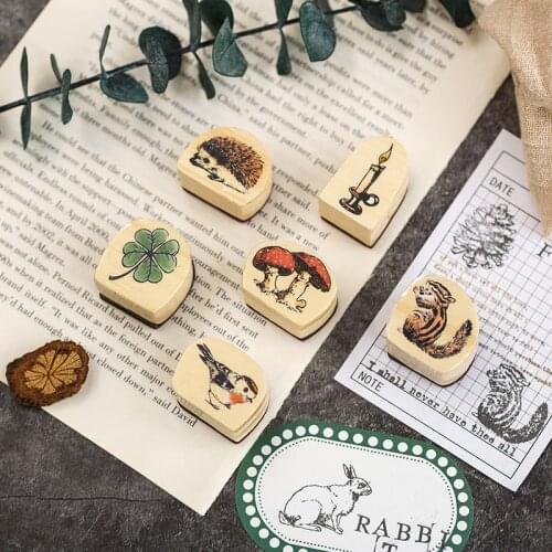 XINAHER forest animals squirrel Leaves stamp DIY wooden rubber stamps for scrapbooking stationery scrapbooking standard stamp