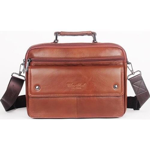 Genuine Leather Men Messenger Cross Body Bags Handbag Business Designer Real Cowhide Male Top Handle One Shoulder Tote Bag