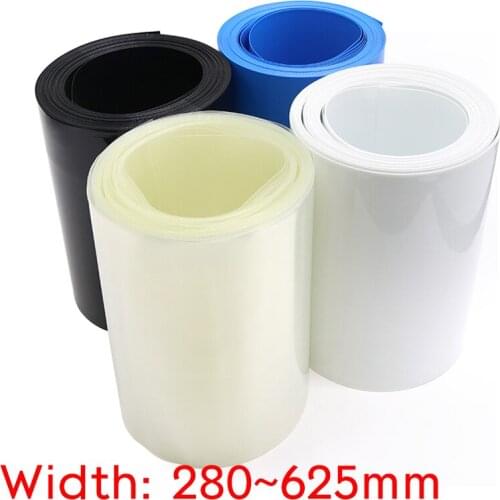 280mm ~ 625mm 18650 Lithium Battery Heat Shrink Tubing Li-ion Wrap Cover Skin PVC Shrinkable Tube Film Sleeves Insulation Sheath