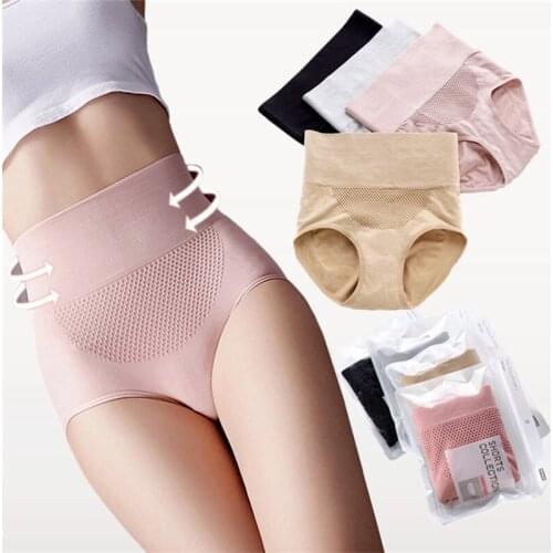 NEW 3D Honeycomb High Waist Women Underwear Sexy hip lift Cotton Lace Panties Seamless Body Shaper Briefs