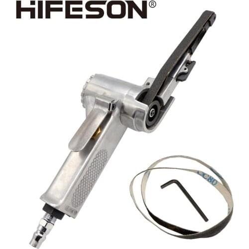 HIFESON 10*330mm Air Belt Sander Air Angle Grinding Machine Sanding Machine with Sanding Belts for Air Compressor