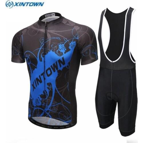 XINTOWN Men Cycling Jersey Summer Cycling Clothing maillot ciclismo roupa ciclismo Bike Bib Shorts Set cycling set