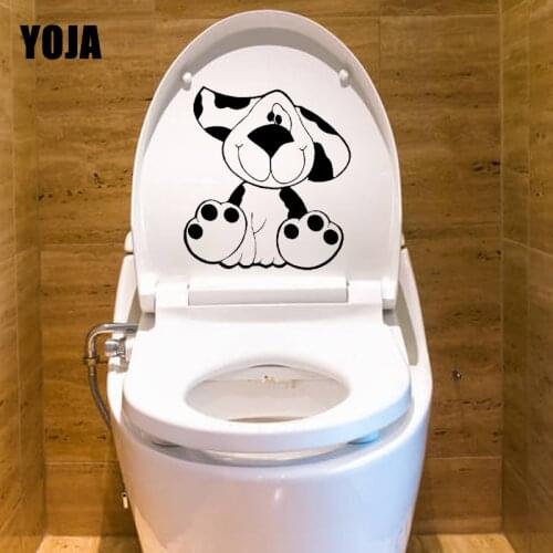 YOJA 21.5X23.9CM Cartoon Wall Stickers Dog Pet Art Mural Bedroom Home Decor Toilet Decals T5-1450