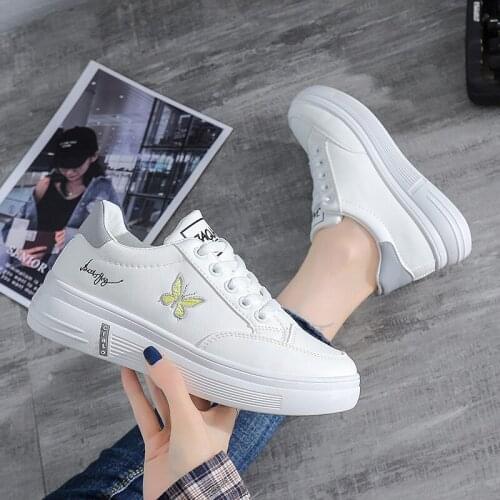Womens Shoes Thick Soled Spring and Summer New White Board Shoes Leisure Womens Sports Shoes Running Shoes Flat Shoes Women 2