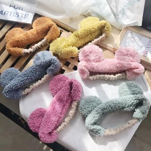 1PC 2020 NEW Warm Lamb Plush Hair Bands Cartoon Bear Ears Head Bands Hair Accessories for Children HeadWear