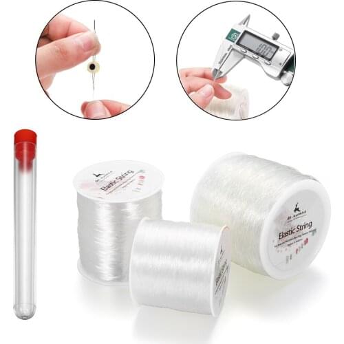 100m/Roll Plastic Beading Stretch Cords Crystal Elastic Line With 5 Pins Needles ForDIY Necklace Bracelet Jewelry Making Supply