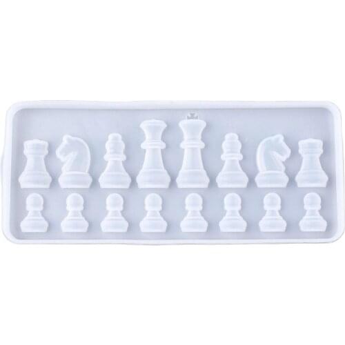 2set Chess Board & Pieces Silicone Molds Epoxy Resin Crafts Making Moulds for DIY Jewelry Making Pendants Charms 274x274x9mm