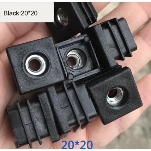 2Pcs Black Plastic Square Caps M8 Hole Plug Nut Plug Protection Gasket Dust Seal End Cover Caps For Chairs Furniture