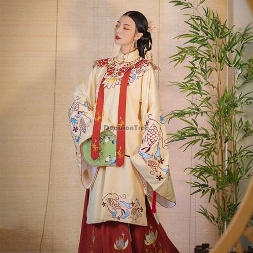 2021 traditional chinese style hanfu clothes woman elegant ancient folk dance costume ancient oriental performance costume