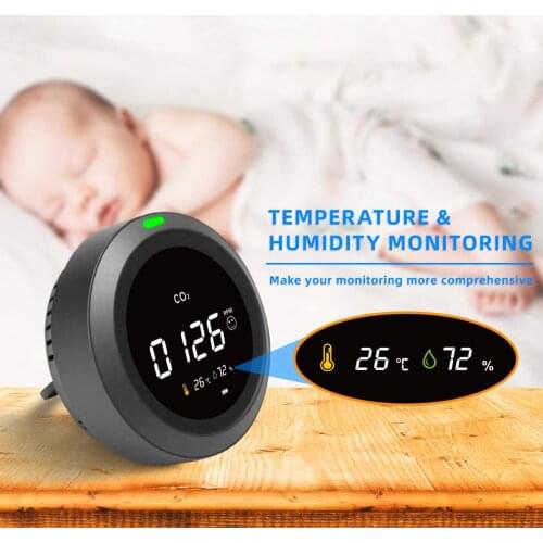 3 In 1 Smart Temperature And Humidity Detector Sensor Home Air Quality Tester With LCD Screen Display Carbon Dioxide Monitor