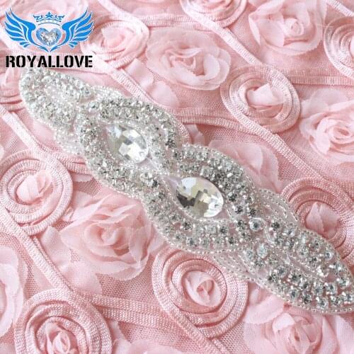 30 pcs Hot selling shiny clear rhinestone applique crystal appliques for wedding dresses evening gown bags shoes DIY garter trim
