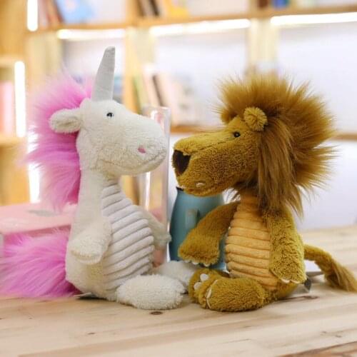 Animal Stuffed Unicorn Mammoth Rhinoceros Lion Wild Boar Soft Kisd Gift for Boy Plush Doll Toy