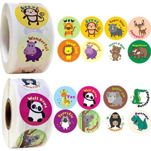 500Pcs Baby shower Jungle animals 2.5cm Paper sealing stickers Gift candy box bag label Boys birthday party supplies Cute zoo