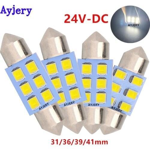 AYJERY Car Styling 2000pcs 24V 31/36/39/41mm 1210 6 SMD LED Festoon Bulb Lamp LED Dome Reading Light Auto Lamp Pate Number light