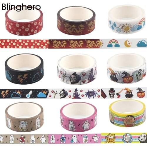 BH1197 Blinghero 15mmX5m Anime Washi Tape Scrapbooking Decorative Horror Movie Adhesive Tapes Paper Stationery Sticker