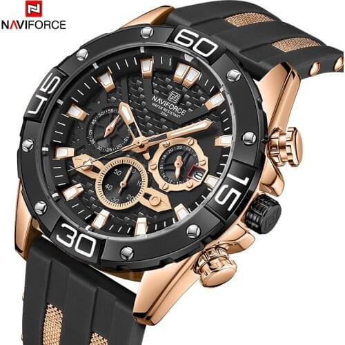 The New NAVIFORCE Men Luxury Chronograph Watch Military Waterproof Quartz Wristwatch Male Sports Date Silicone Strap Watches