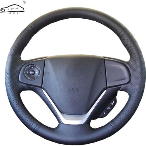 Genuine Leather car steering wheel Cover for Honda CRV CR-V 2012-2015/dedicated Steering-Wheel Handlebar Braid