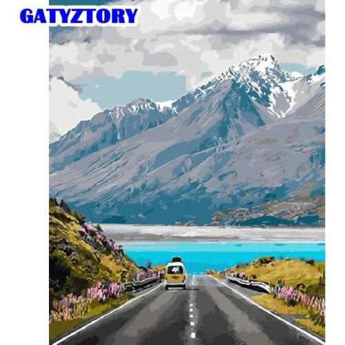 GATYZTORY Painting By Numbers For Adults Children 60x75cm Framed On Canvas Highway Oil Paints By Number Diy Gift Home Decor