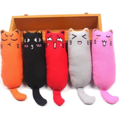 Cat toy Chew Catnip Toys Funny Interactive Plush Toys For Kitten Teeth Grinding Plush Thumb Pillow Chewing Vocal Cat Accessories