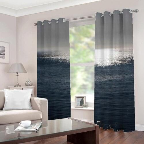 Customized Any Size on the sea nature landscape 3d curtains Photo Print For living room bedroom sunshade blackout Drapes Decor
