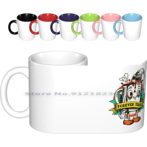 Forever Tired Coffee Mug Cartoon Character Ceramic Mugs Coffee Cups Milk Tea Mug Forever Tired Coffee Cup Cafe Coffee Pot