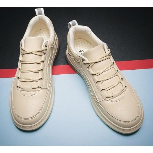 Leather flat leisure sports shoe for man comfortable casual mens breathable black men sport mens sneakers hot Sneaker new male