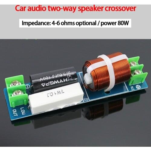 KYYSLB HY-LOW 4-6 Ohm 80W Car Audio Two-way Speaker Crossover Improved Sound Quality Fever Mid-bass Crossover