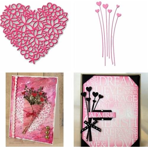Heart Flower Metal Cutting Dies Stencils For DIY Scrapbooking Decorative Embossing Valentine Handcraft Die Cut Template 2019