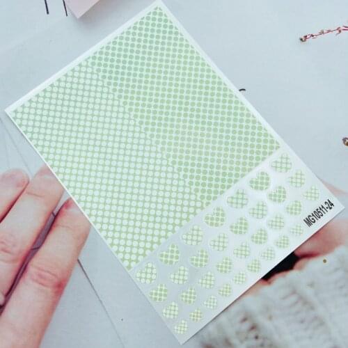 Fashion Hot Selling 3d DIY Japanese Style Nail Stickers Embossment Fresh Plaid Love Heart Back Glue Adhesive Dry Nail Decals