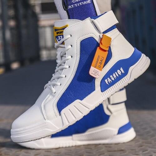 2020 Autumn New Mens Shoes High-top Trend Korean Casual White Comfortable Breathable Shoes Male Student Board Shoes