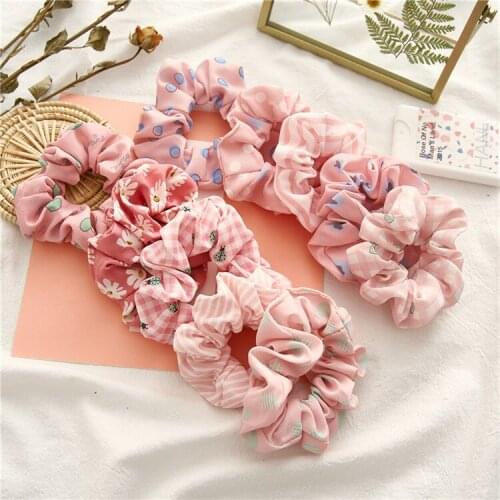 New Fashion Color Series Beautiful Elegant Flower Striped Dots Elastic Hair Bands for Women Girls Hair Accessories Headwear