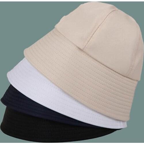 Black Solid Bucket Hat Unisex Bob Caps Hip Hop Gorros Men Women Summer Panama Cap Autumn Beach Sun Fishing Boonie Hat Women Gift